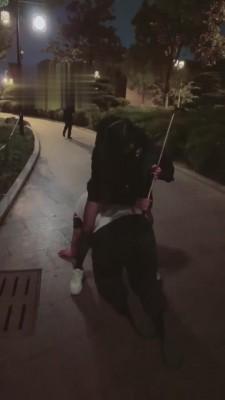 【苏州梦妍】小白鞋黑丝户外玩狗 bf3453