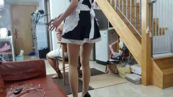 捆绑局：小鱼女神肉丝高跟捆绑，耳光审讯鞭打间谍 YC-250404-4